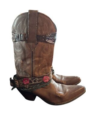 Durango Women's Crush Accessorized Western Boots (Style DCRD145) SZ 9